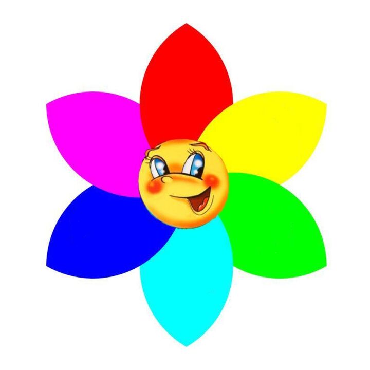 Blomma gjord av färgat papper med sex kronblad, som vart och ett symboliserar en mono-diet